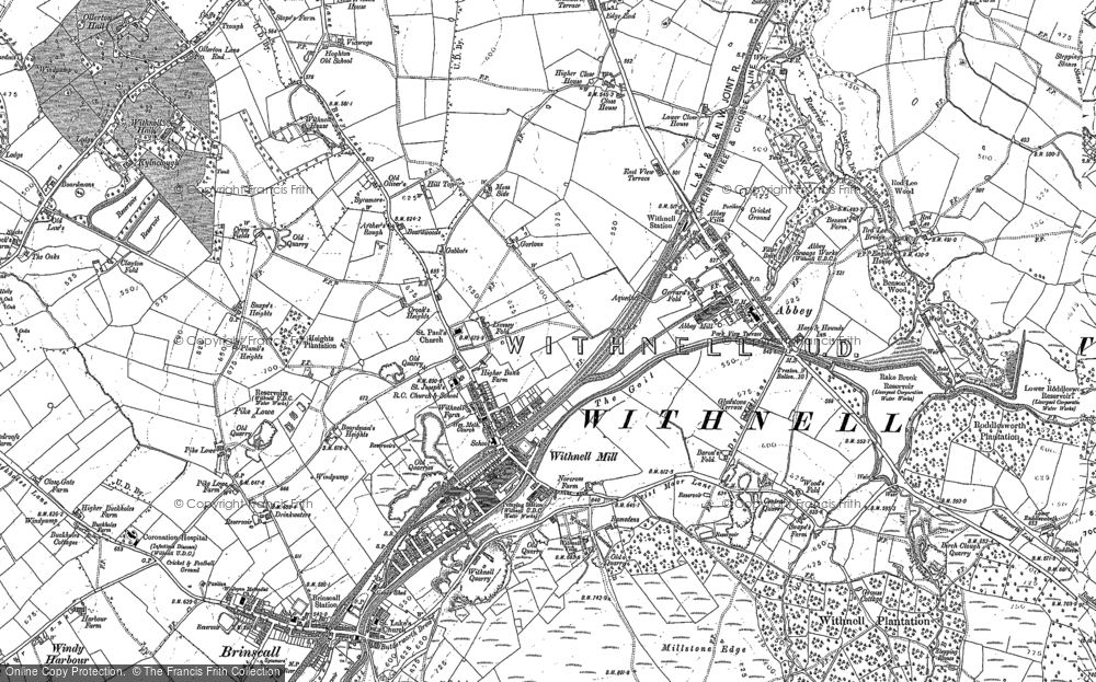Old Map of Withnell Fold, 1893 in 1893