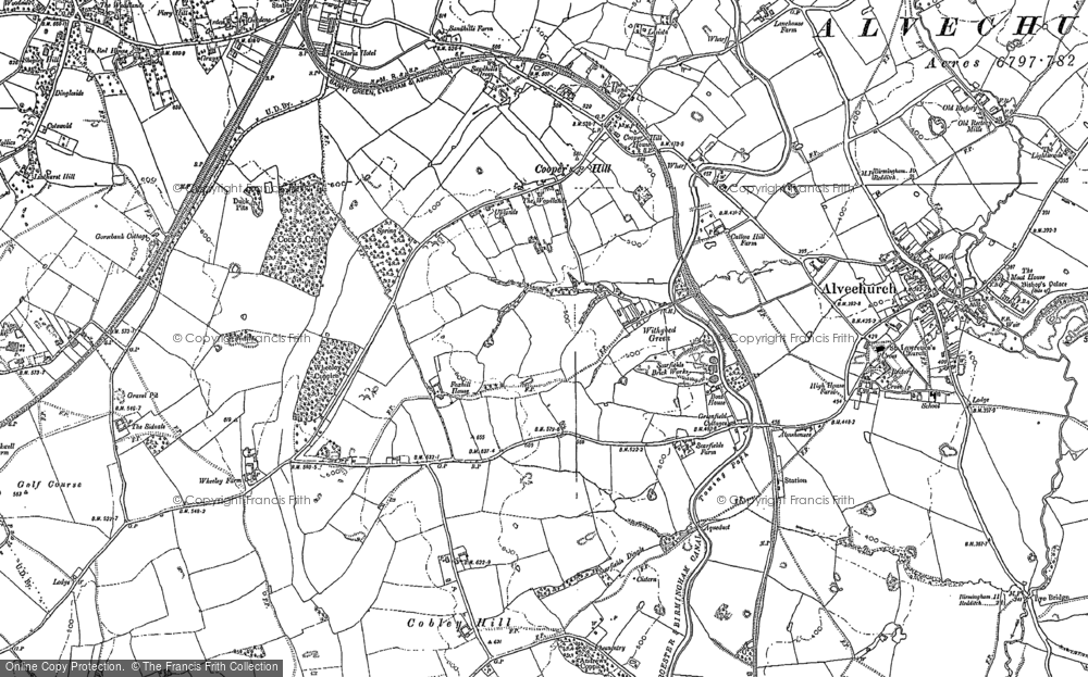 Old Map of Historic Map covering Cobley Hill in 1883