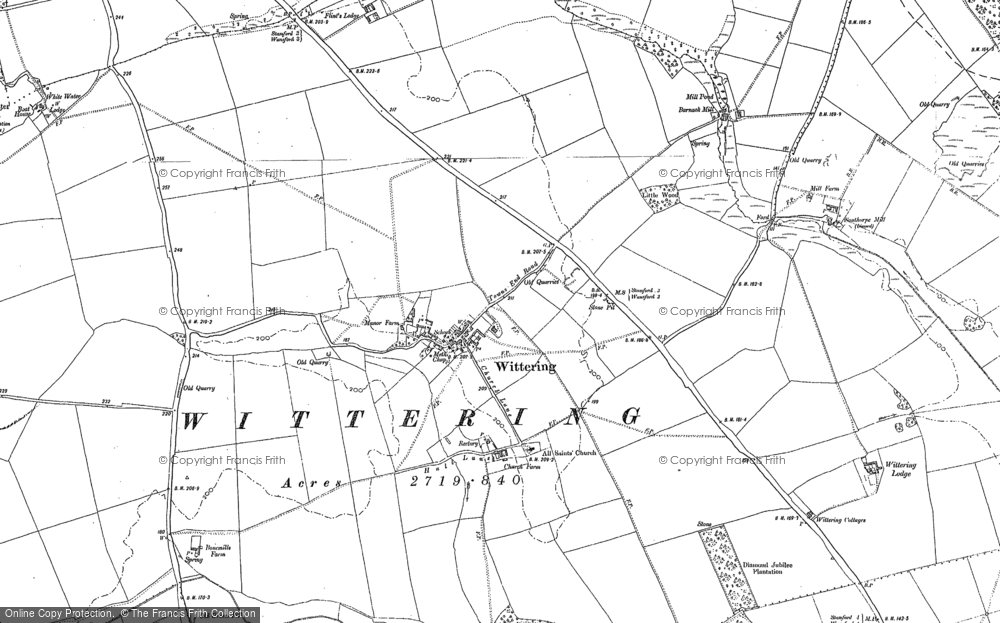 Old Map of Wittering, 1885 - 1899 in 1885