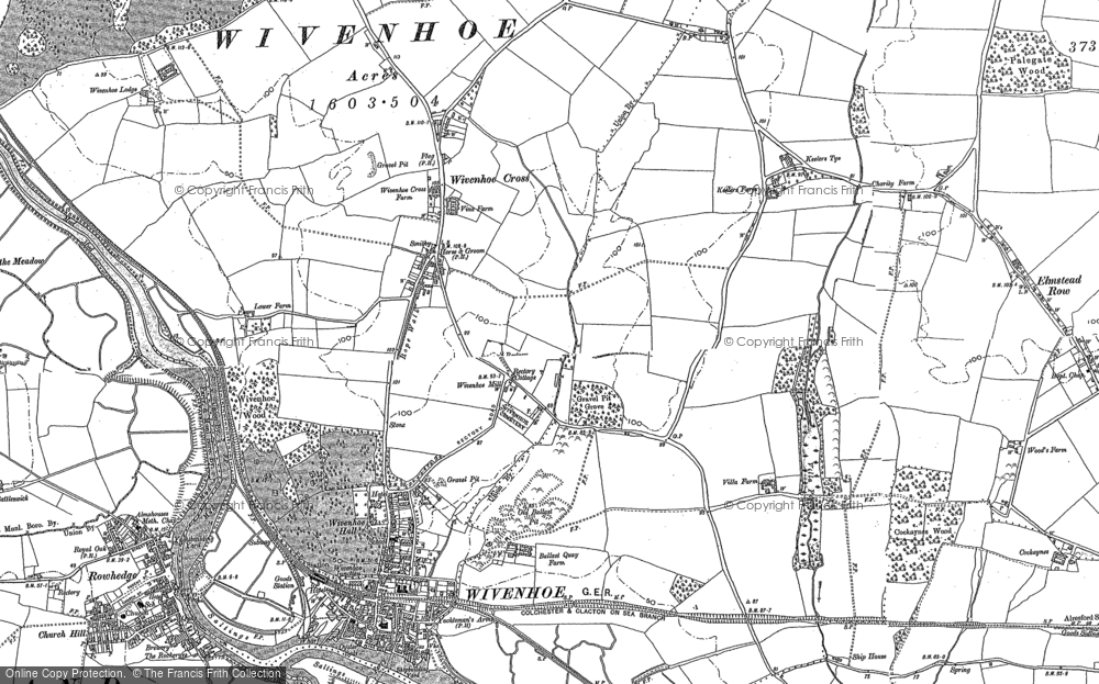 Old Map of Wivenhoe, 1896 in 1896