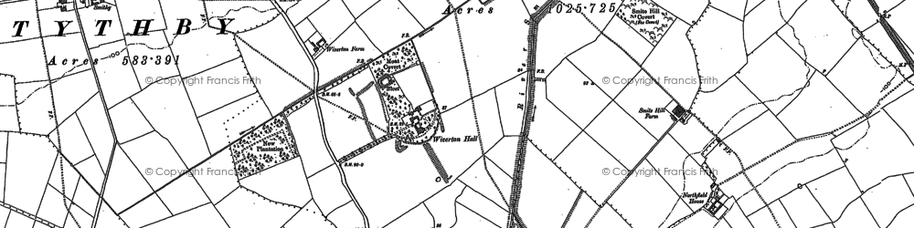 Old map of Wiverton Hall in 1883