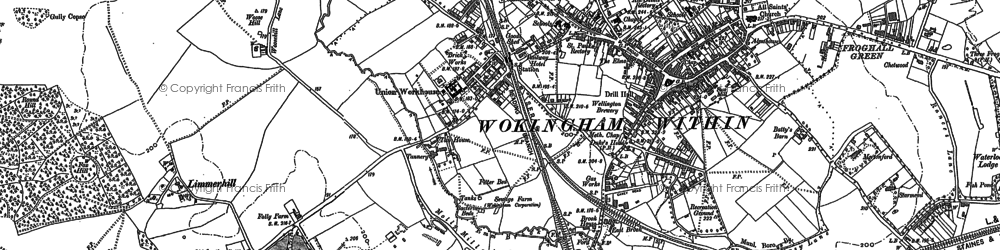 Old map of Wokingham in 1898