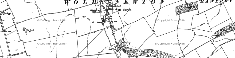 Old map of Wold Newton in 1887