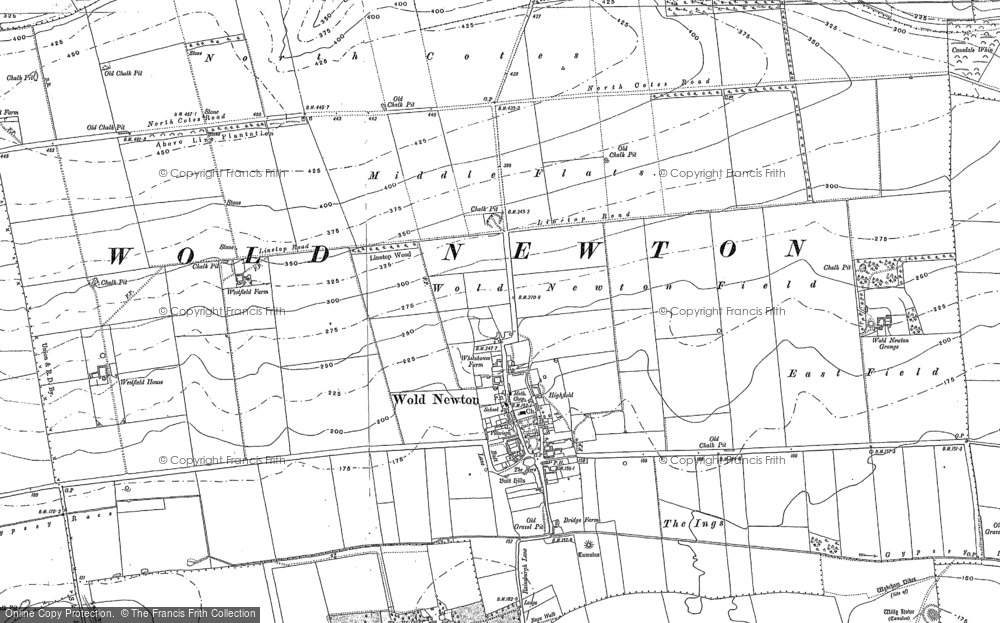 Old Map of Historic Map covering Wold Newton Grange in 1888