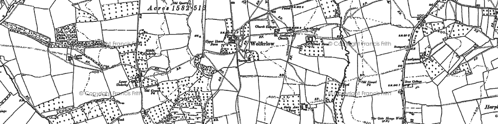 Old map of Wolferlow in 1902