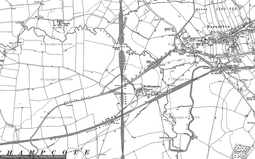 Old Map of Wolfhampcote, 1899 in 1899
