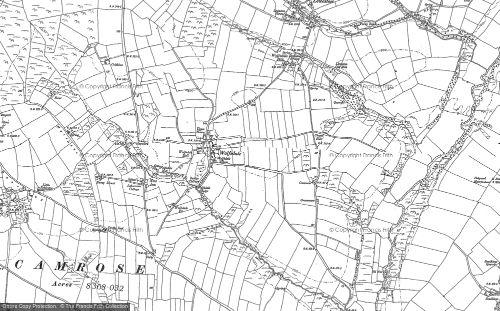 Old Map of Historic Map covering Leweston Mountain in 1887
