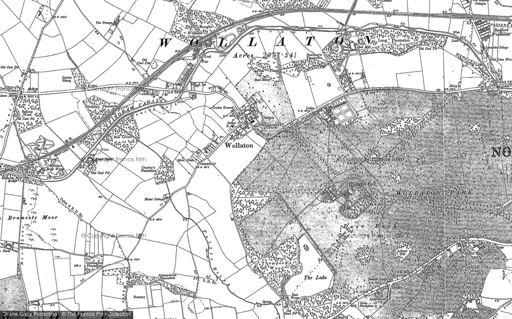 Old Map of Wollaton, 1881 - 1899 in 1881