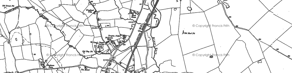 Old map of Wollerton in 1880