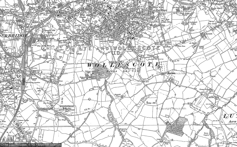 Old Map of Wollescote, 1882 - 1901 in 1882