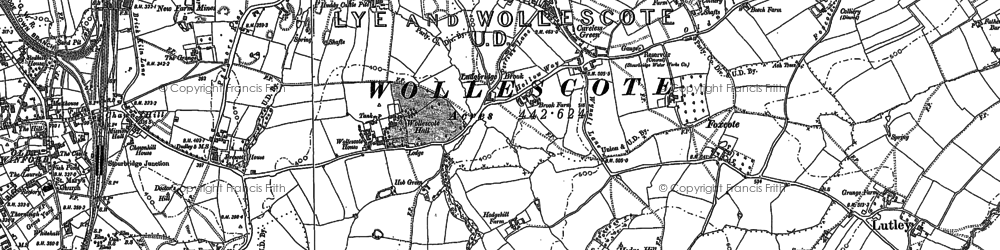 Old map of Wollescote in 1882