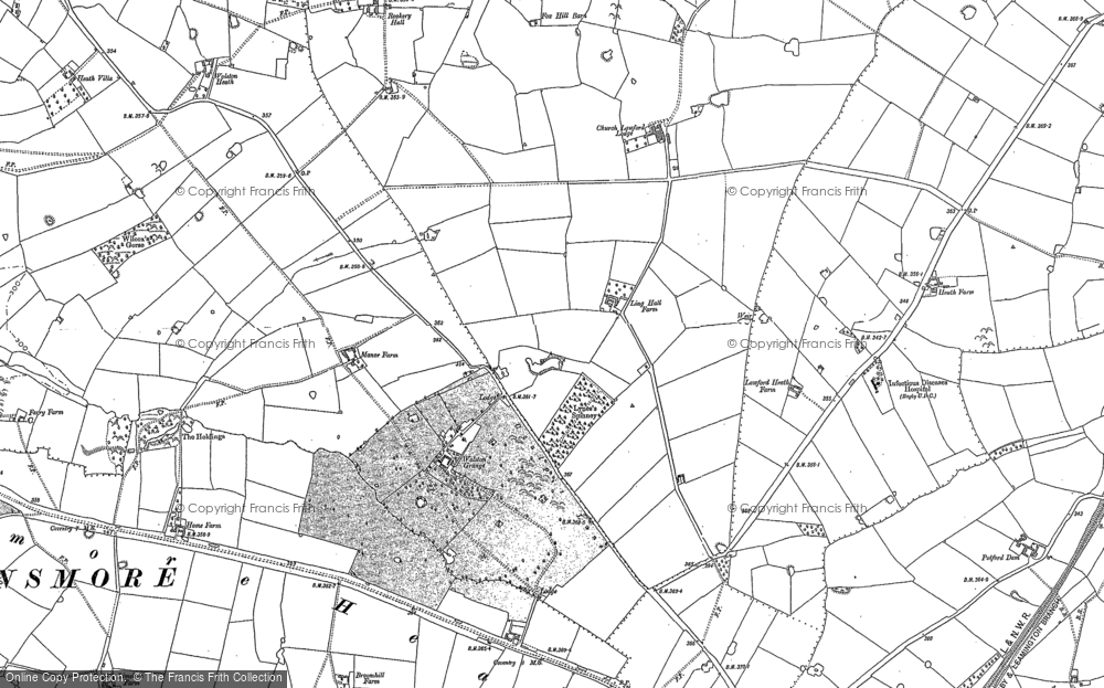 Old Map of Wolston Grange, 1886 - 1903 in 1886