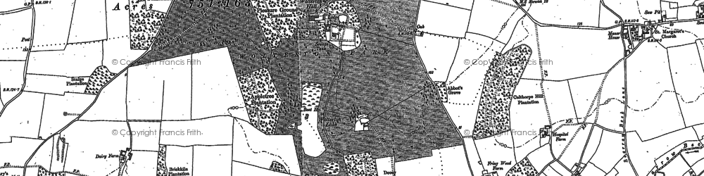 Old map of Wolterton Park in 1885