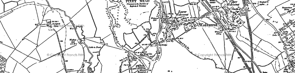 Old map of Godstow Abbey in 1898