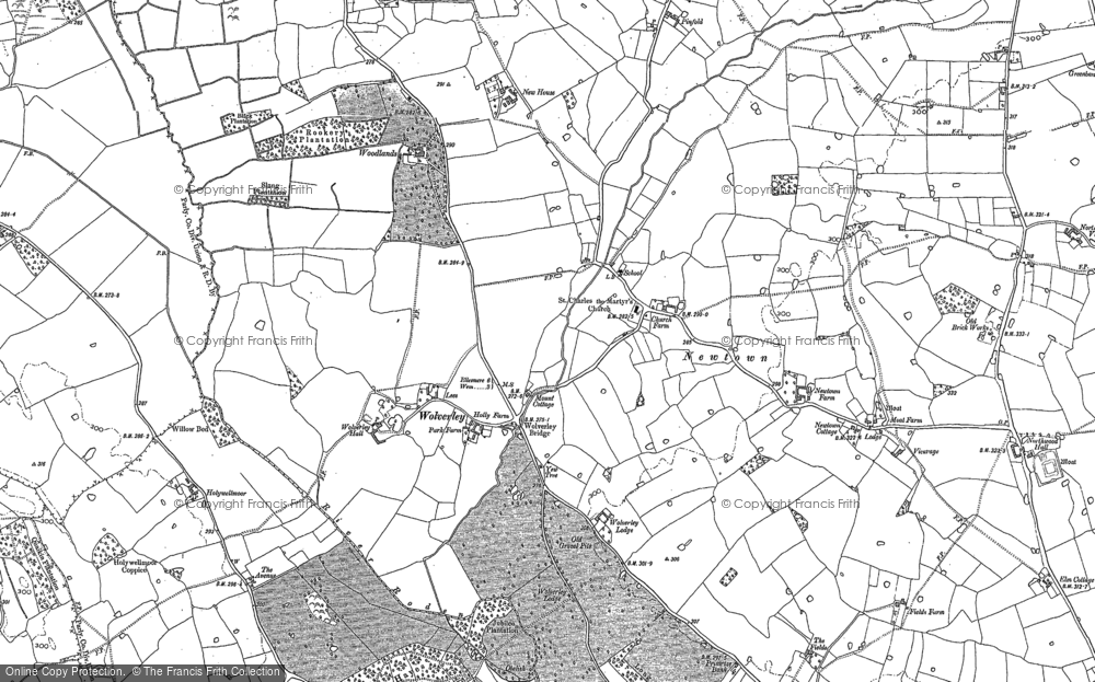 Old Map of Wolverley, 1880 in 1880