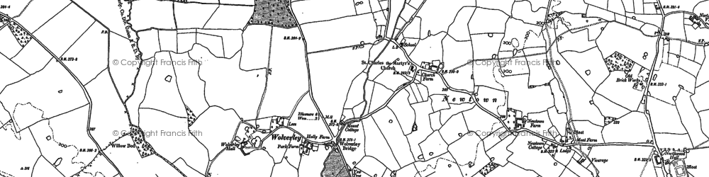 Old map of Wolverley in 1880
