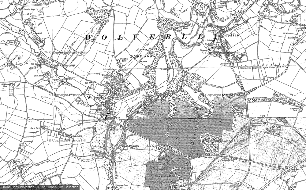 Old Map of Historic Map covering Blakeshall Common in 1882