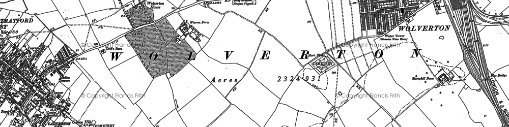 Old map of Wolverton Mill in 1898