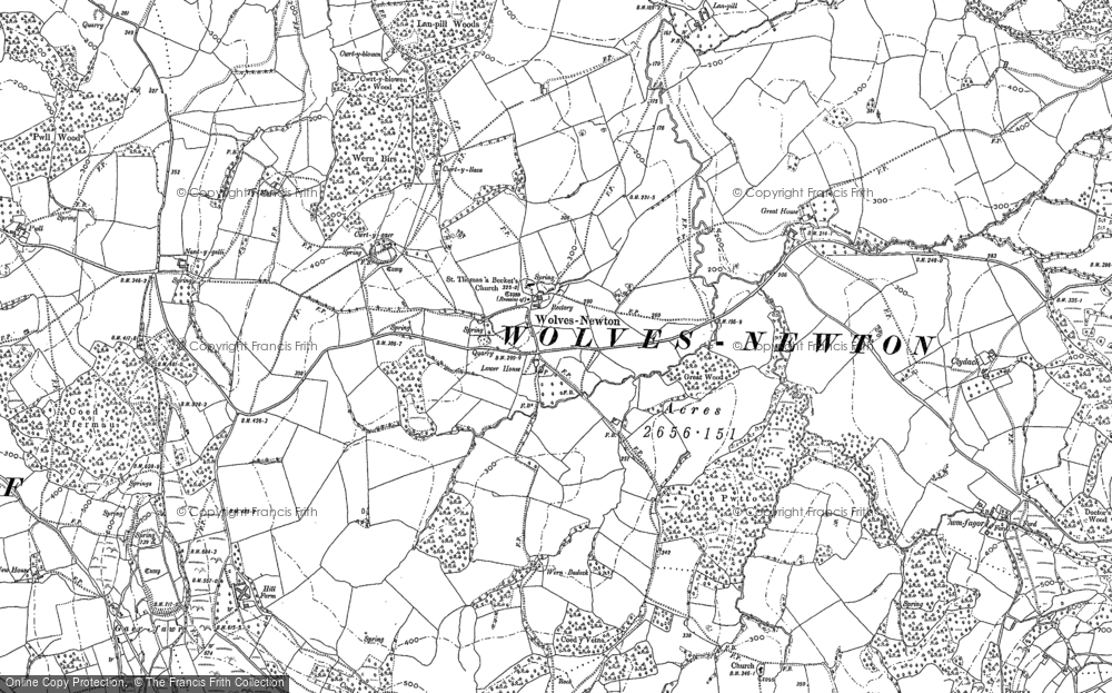 Old Map of Wolvesnewton, 1899 - 1900 in 1899