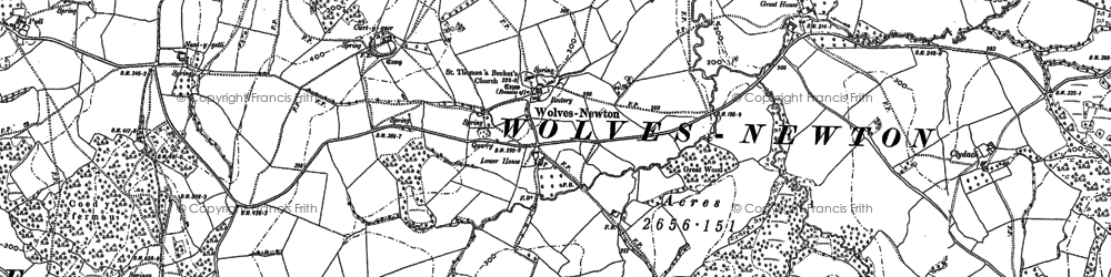 Old map of Wolvesnewton in 1899