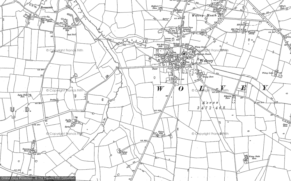 Old Map of Wolvey, 1886 - 1902 in 1886