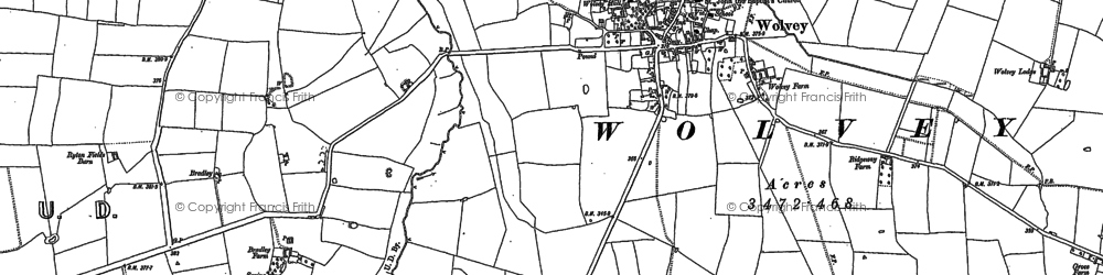 Old map of Wolvey in 1886