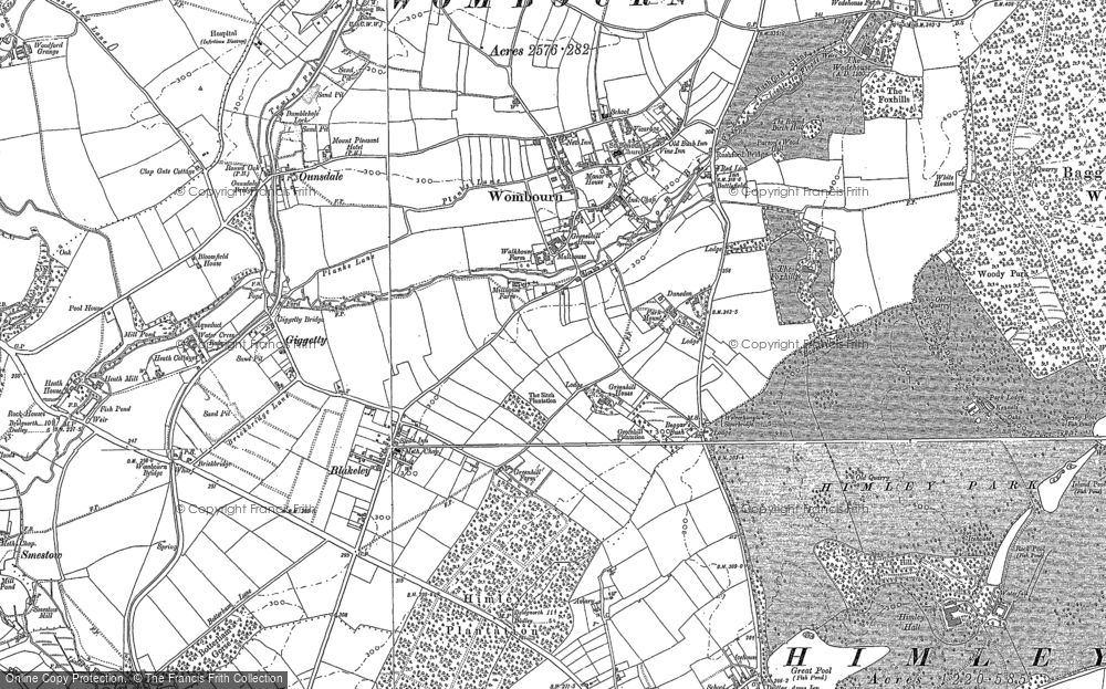 Old Map of Historic Map covering Ounsdale in 1881