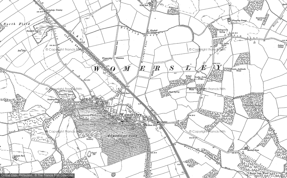 Old Map of Womersley, 1890 in 1890