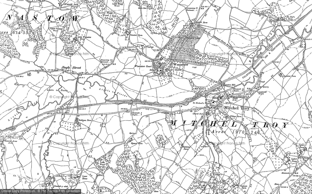 Old Map of Historic Map covering Treowen in 1900