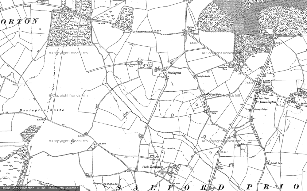 Old Map of Historic Map covering Weethley Gate in 1885