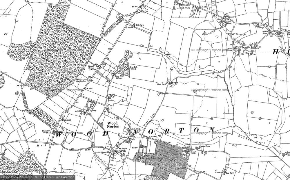 Old Map of Wood Norton, 1885 in 1885