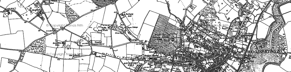 Old map of Woodbridge in 1881