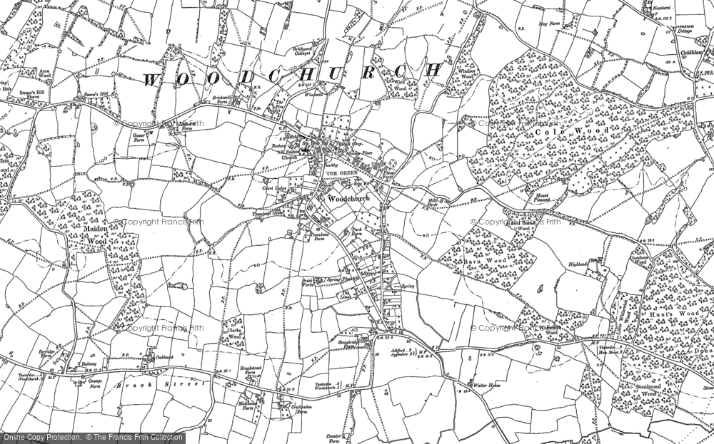 Old Map of Woodchurch, 1895 - 1896 in 1895