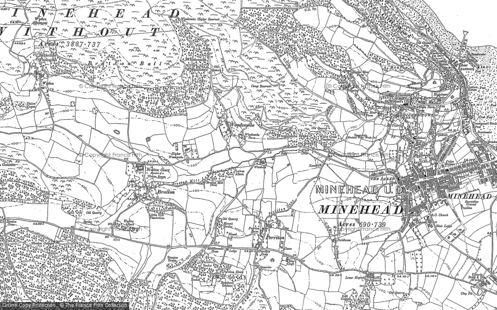 Old Map of Historic Map covering Tivington Common in 1902