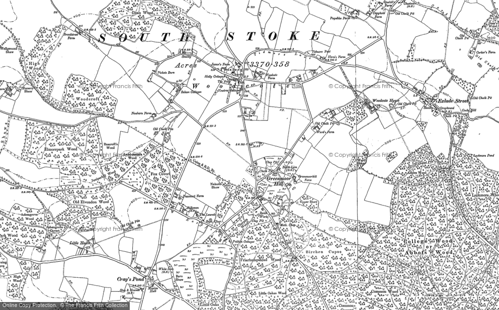 Old Map of Woodcote, 1897 - 1912 in 1897