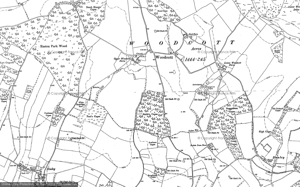 Old Map of Woodcott, 1894 - 1909 in 1894