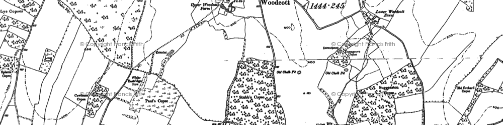 Old map of Woodcott in 1894