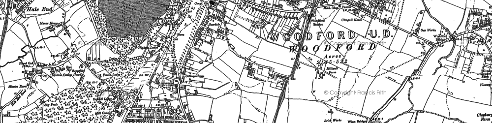 Old map of Woodford in 1895