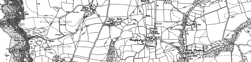 Old map of Tonacombe in 1905