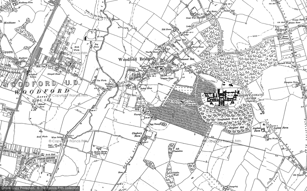 Old Map of Woodford Bridge, 1895 in 1895