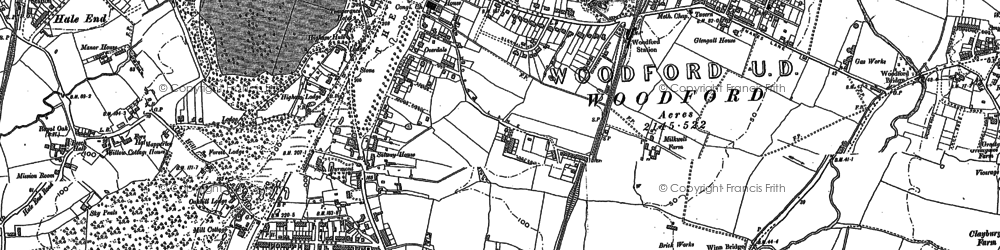 Old map of Woodford Green in 1895