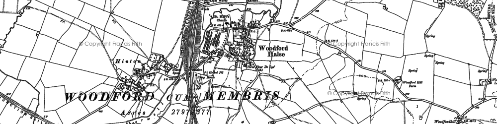 Old map of Woodford Halse in 1883