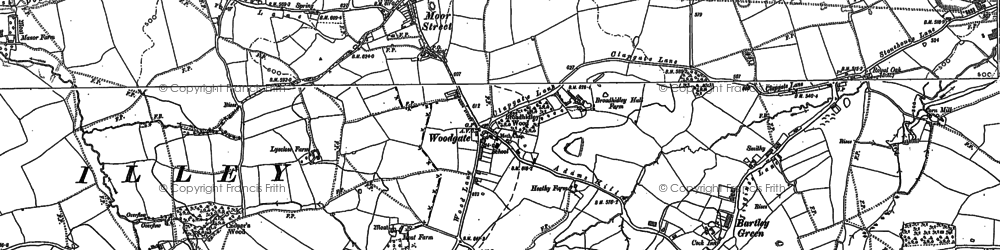 Old map of Woodgate Valley in 1882
