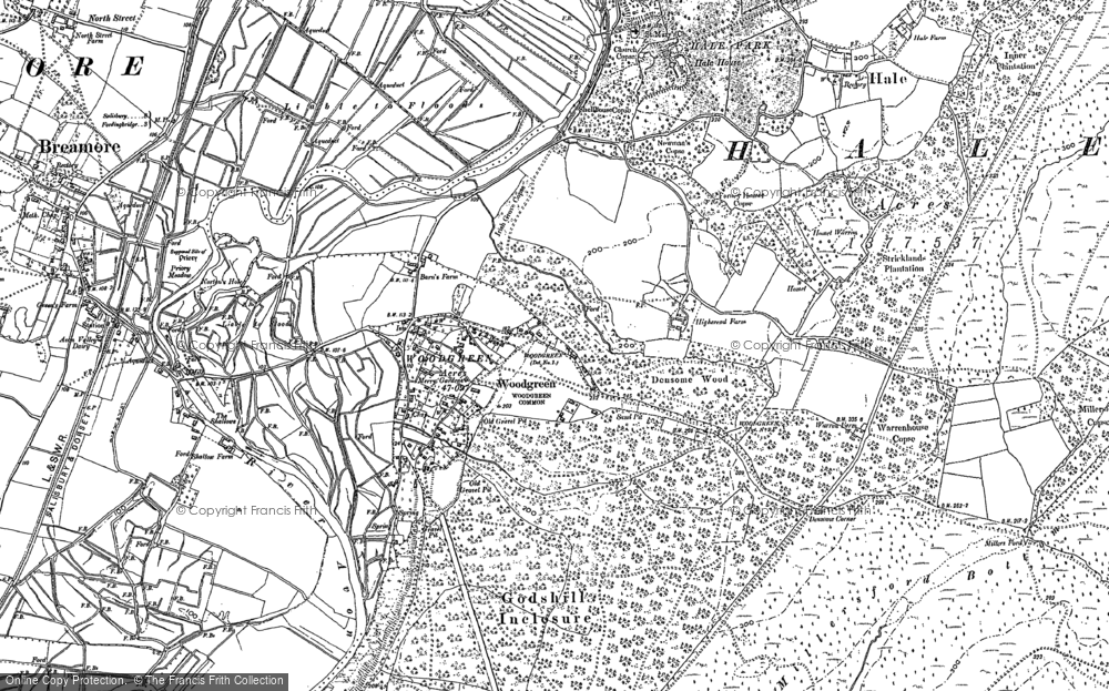 Old Map of Woodgreen, 1895 in 1895