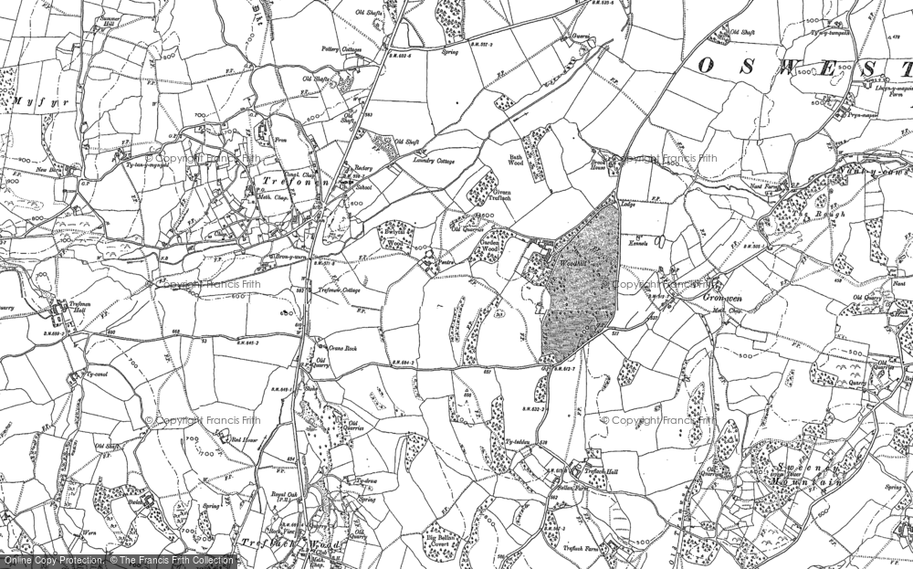 Old Map of Woodhill, 1874 - 1900 in 1874