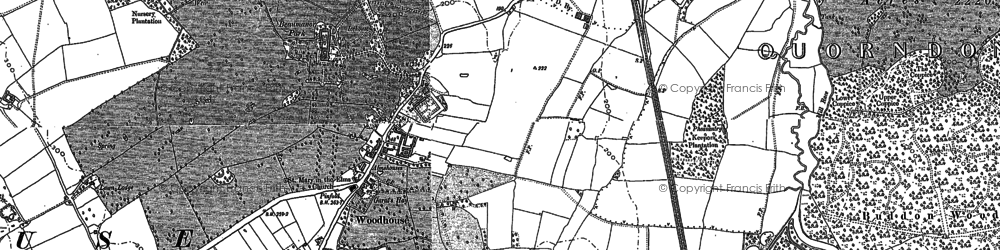 Old map of Woodhouse in 1883