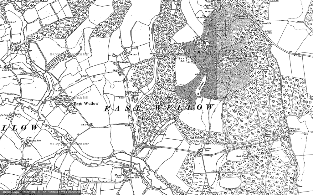 Old Map of Historic Map covering Burnt Grove in 1895