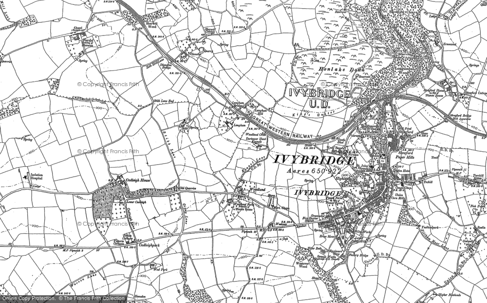 Old Map of Woodland, 1886 in 1886