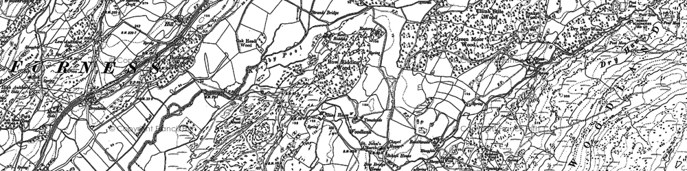 Old map of Woodland in 1911