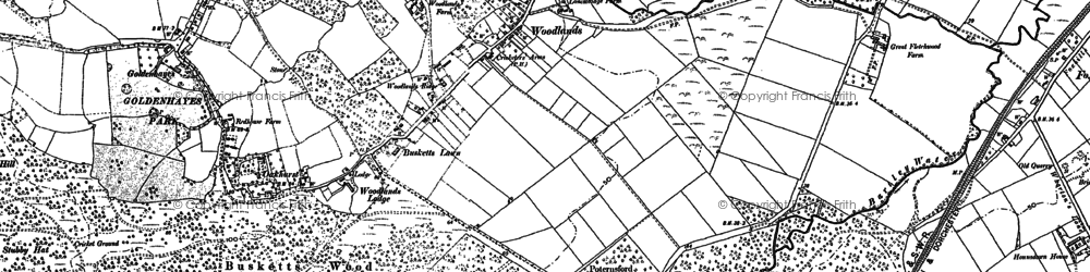 Old map of Busketts Wood in 1895